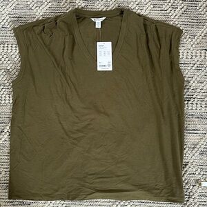 Athleta Twist-Tie Green T-Shirt 2XL